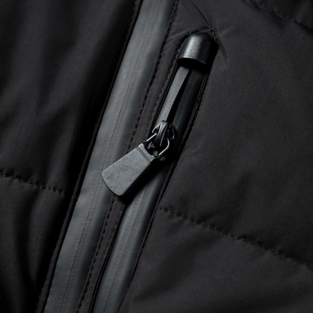 Women’s Black Puffer Jacket – Belted, Water-Resistant, Insulated