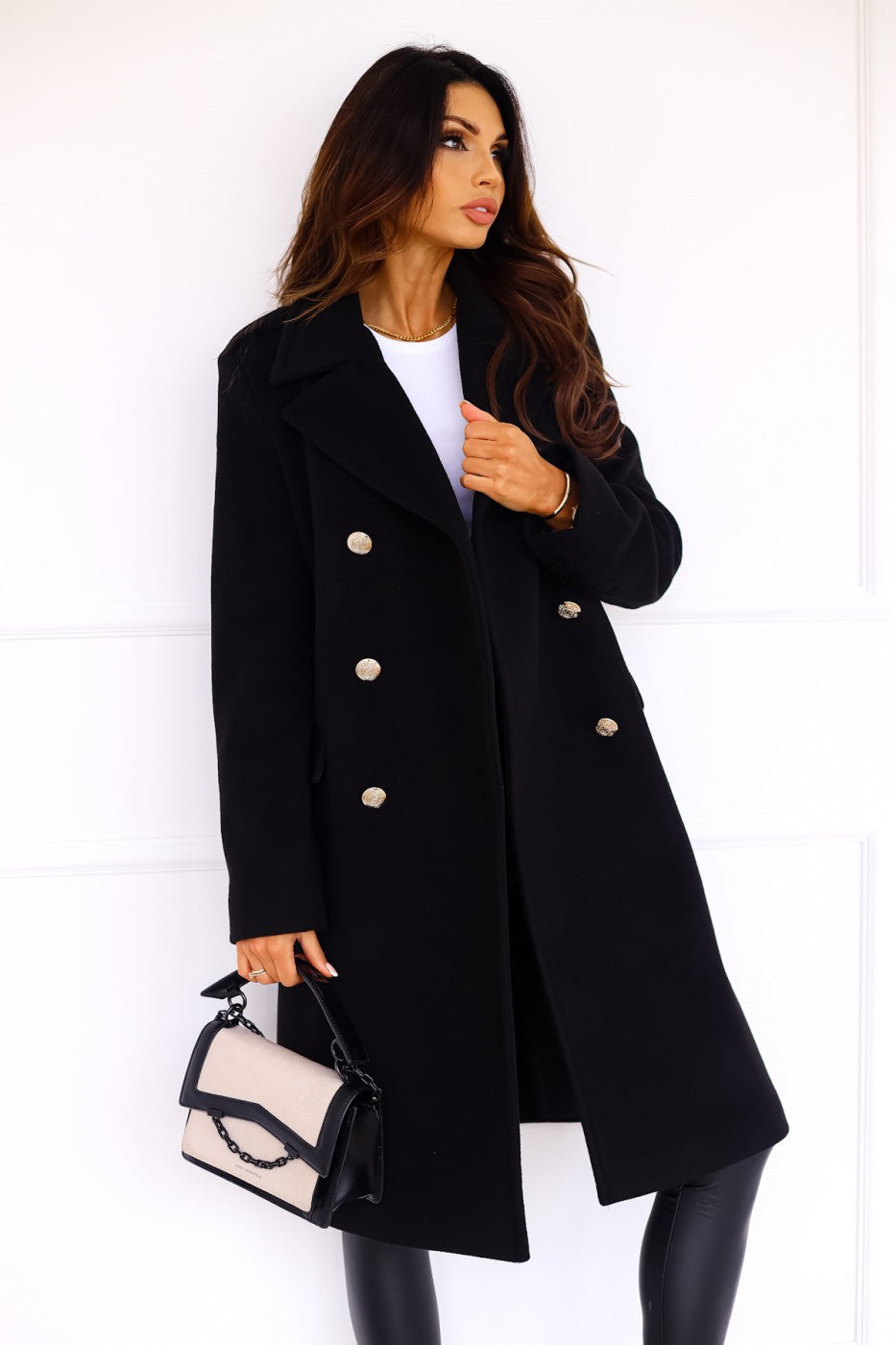 Women’s Double-Breasted Long Coat – Tailored Winter Coat
