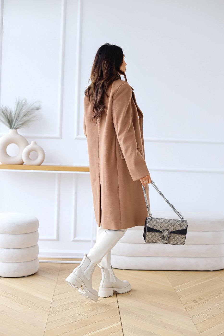 Women’s Double-Breasted Long Coat – Tailored Winter Coat