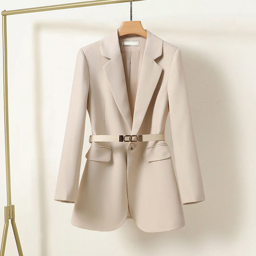 Women's Elegant Tailored Blazer with Belt