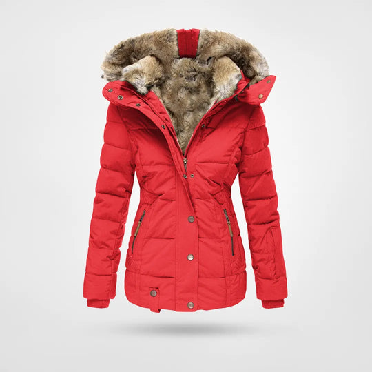 Women’s Faux-Fur Hooded Puffer Jacket – Insulated, Water-Resistant