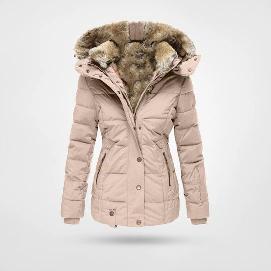 Women’s Faux-Fur Hooded Puffer Jacket – Insulated, Water-Resistant