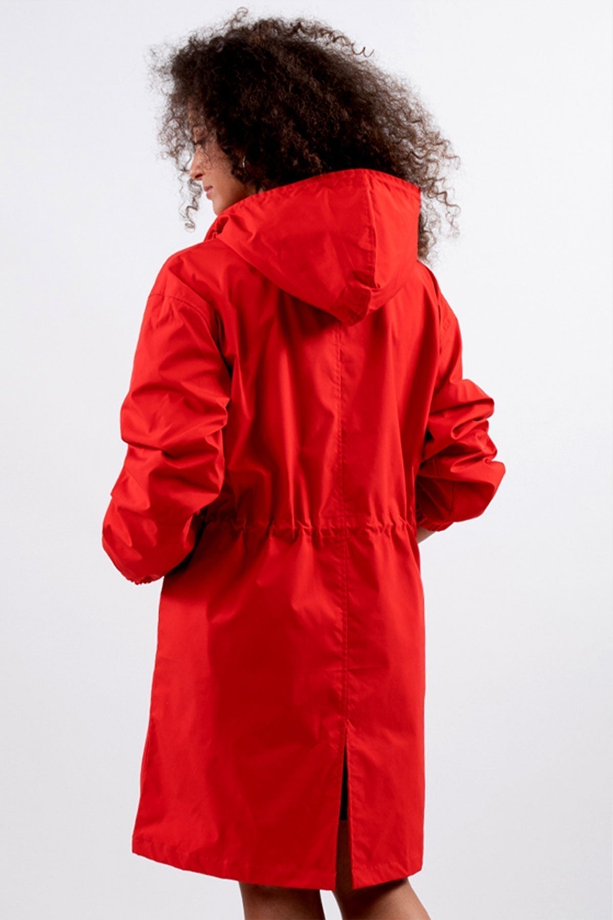 Women’s Lightweight Hooded Coat – Casual Longline Button-Up Jacket