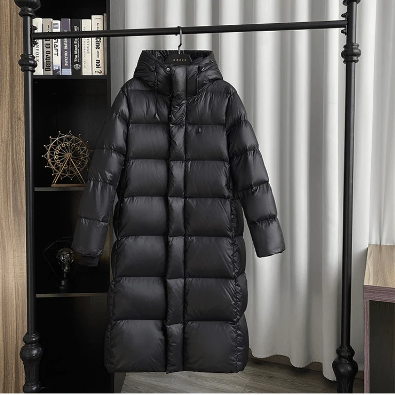 Women’s Long Padded Winter Coat – Hooded – Full-Length – Quilted Design