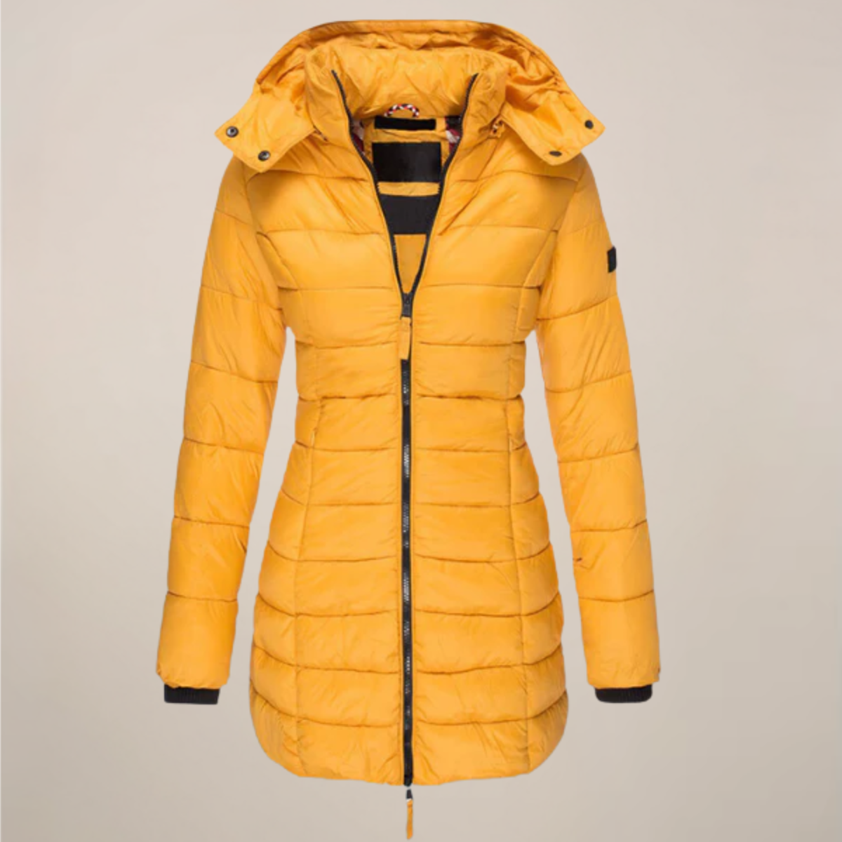 Women’s Long Puffer Jacket – Hooded – Slim Fit – Winter Coat