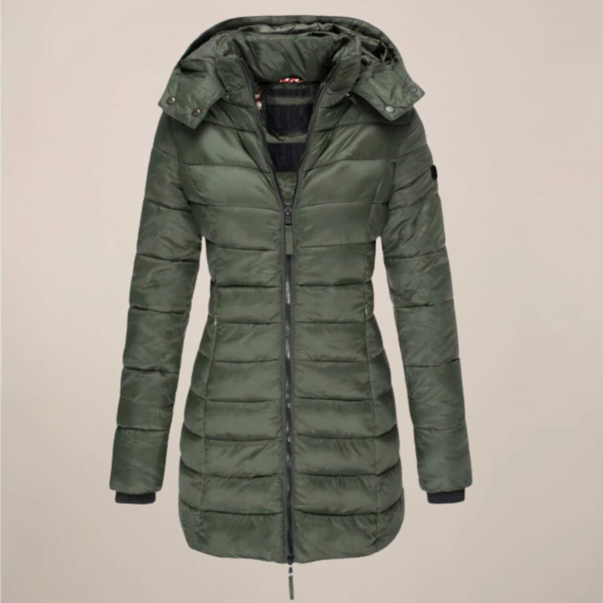 Women’s Long Puffer Jacket – Hooded – Slim Fit – Winter Coat