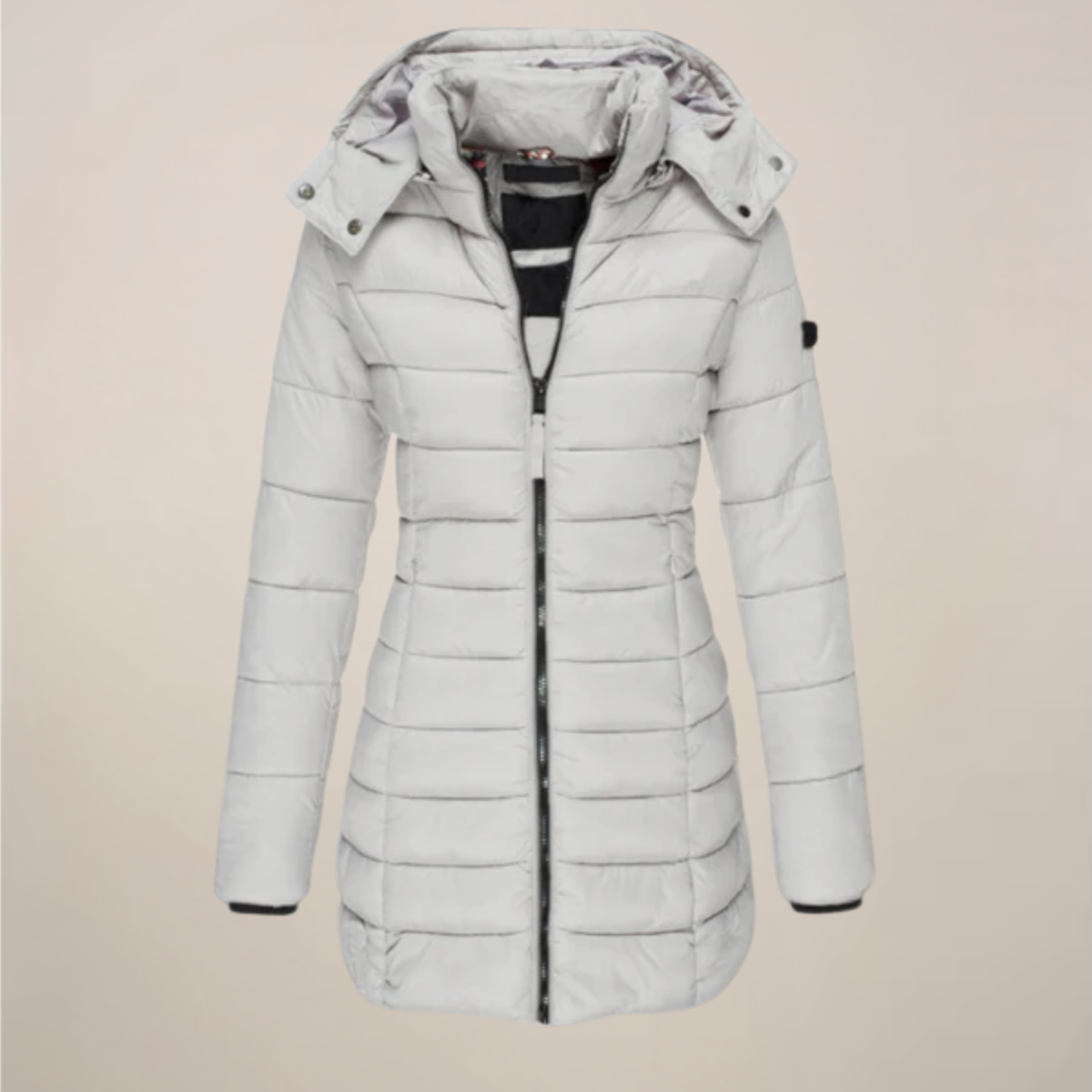 Women’s Long Puffer Jacket – Hooded – Slim Fit – Winter Coat