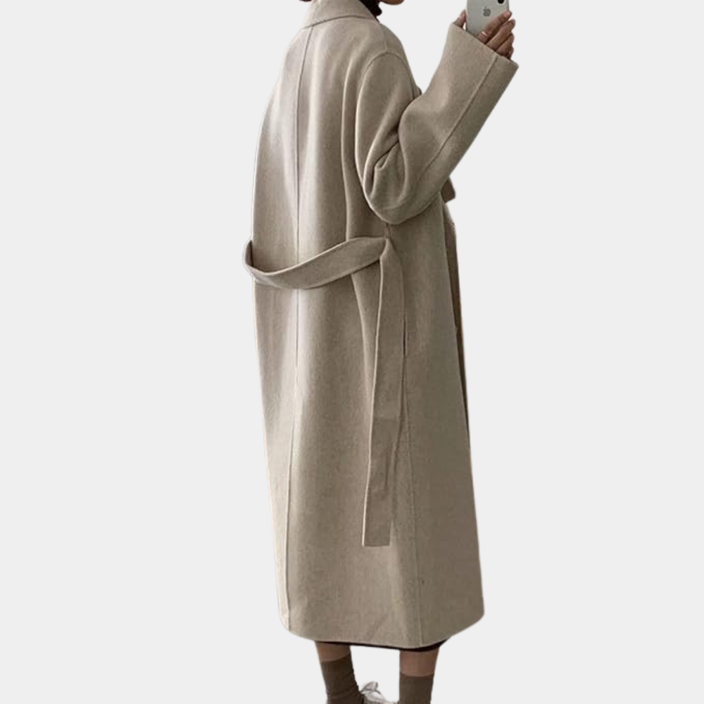 Women’s Long Winter Coat – Double-Breasted Oversized Style