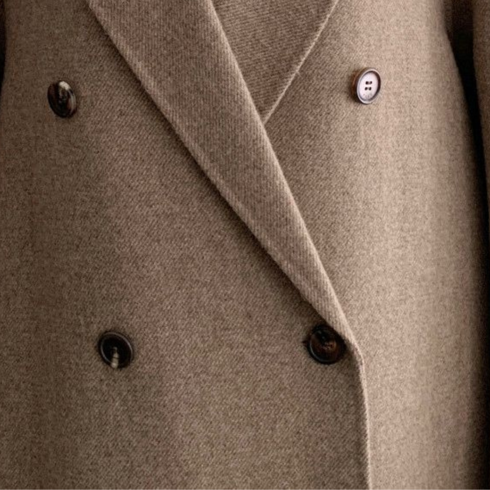 Women’s Long Winter Coat – Double-Breasted Oversized Style