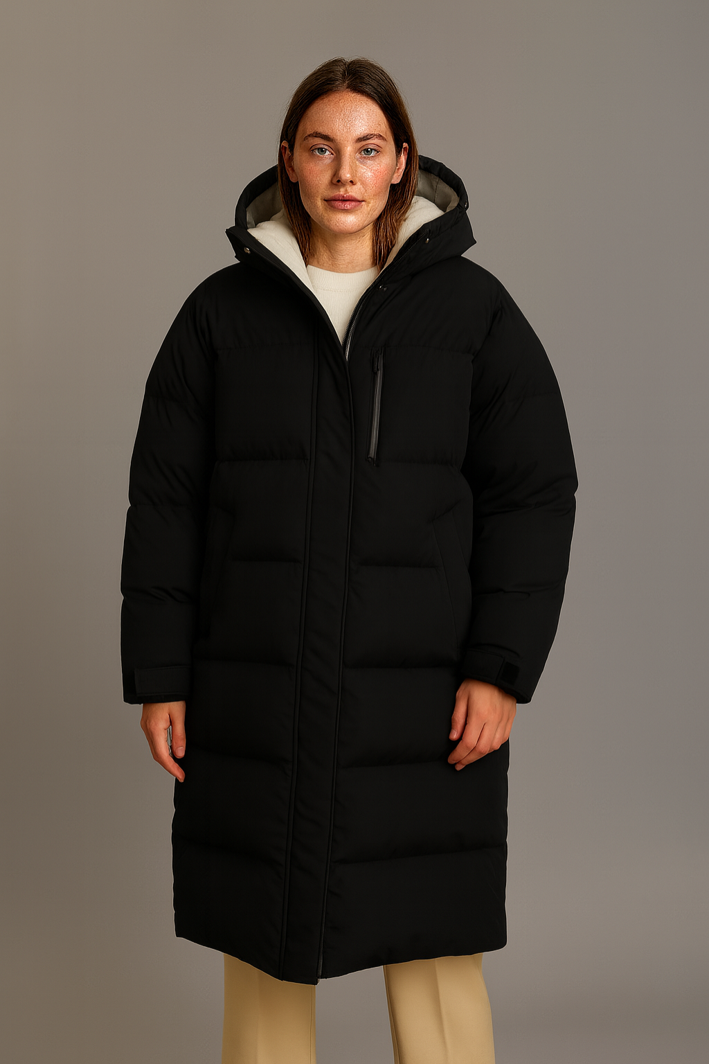 Women’s Longline Puffer Coat – Hooded Ultra-Warm Winter Outerwear