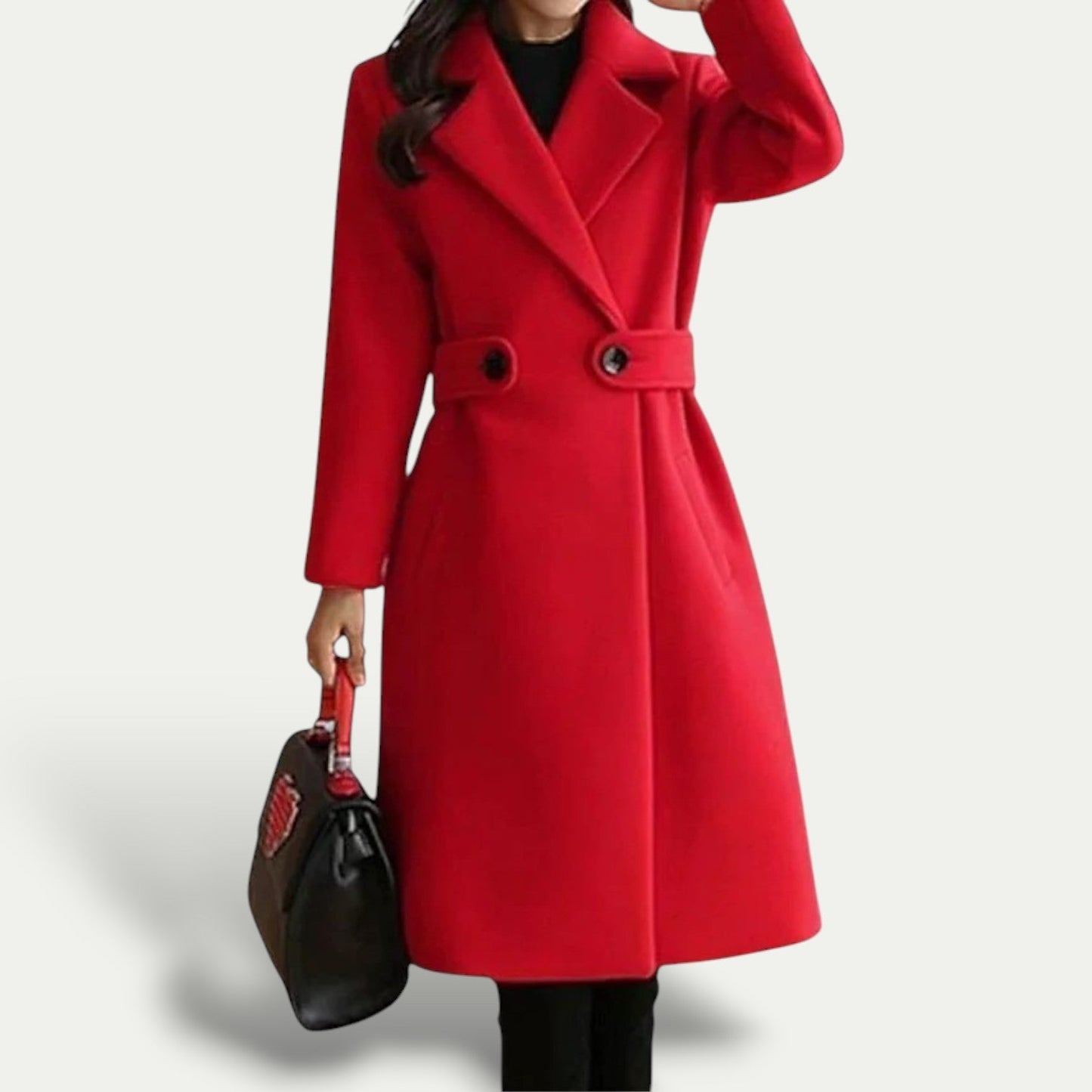 Women’s Maxi Single-Breasted Coat with Wide Lapels – Autumn/Winter