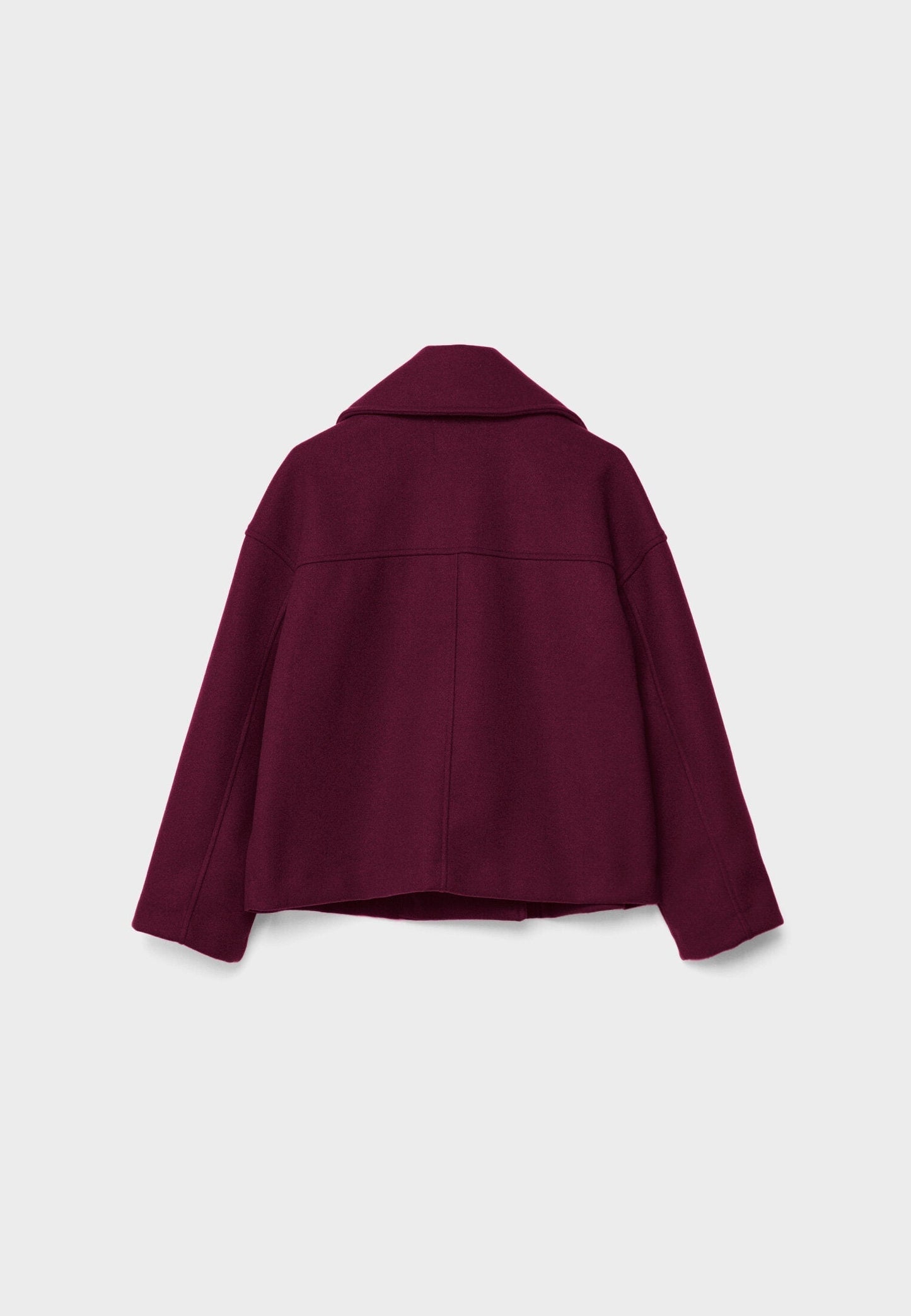 Women’s Short Coat – Wide Lapels, Two-Row Button Front, Cropped Boxy Fit