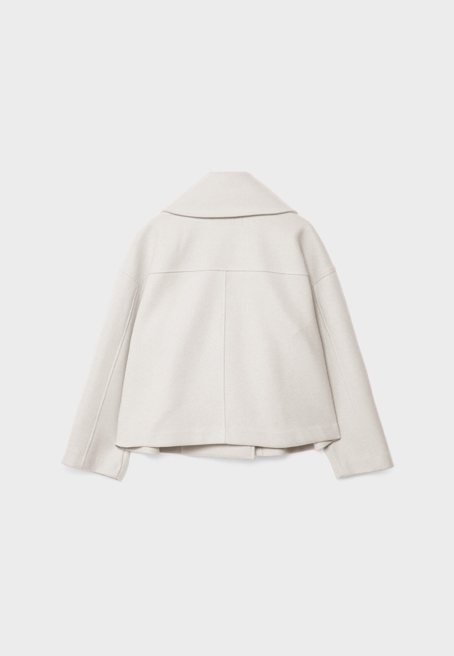 Women’s Short Coat – Wide Lapels, Two-Row Button Front, Cropped Boxy Fit
