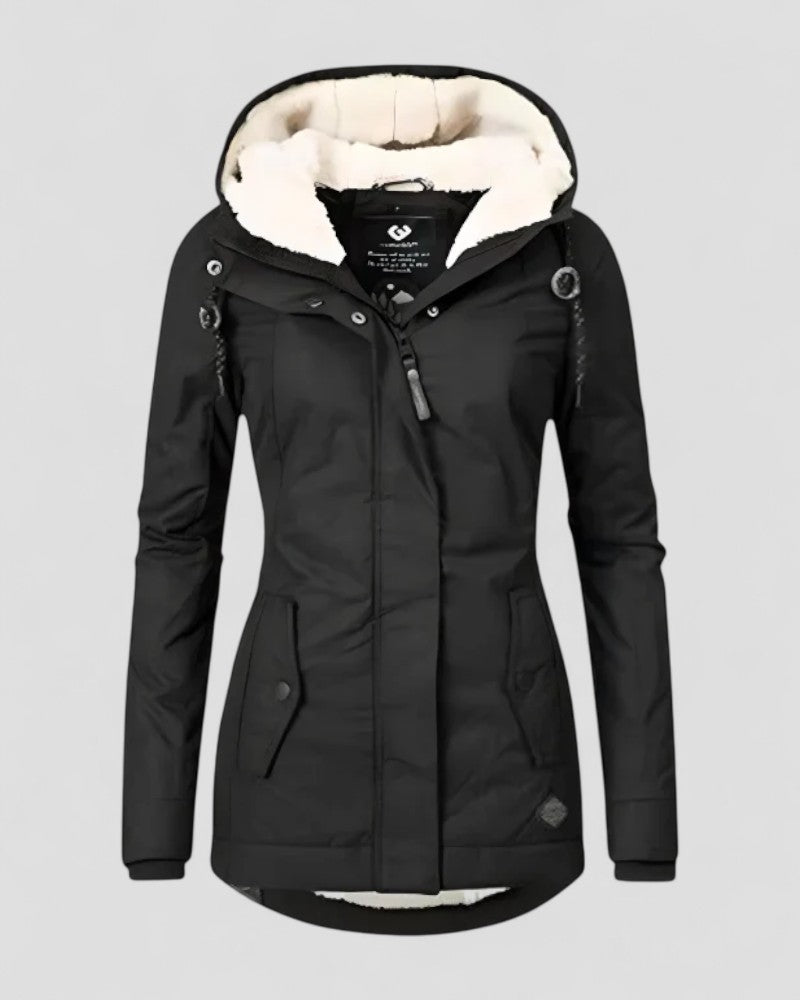 Women’s Waterproof Fleece-Lined Winter Jacket – Long Style