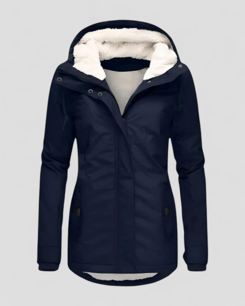 Women’s Waterproof Fleece-Lined Winter Jacket – Long Style