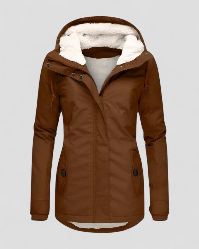 Women’s Waterproof Fleece-Lined Winter Jacket – Long Style