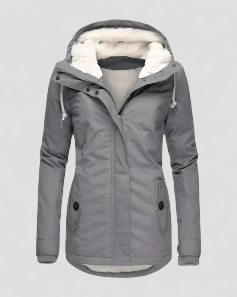 Women’s Waterproof Fleece-Lined Winter Jacket – Long Style