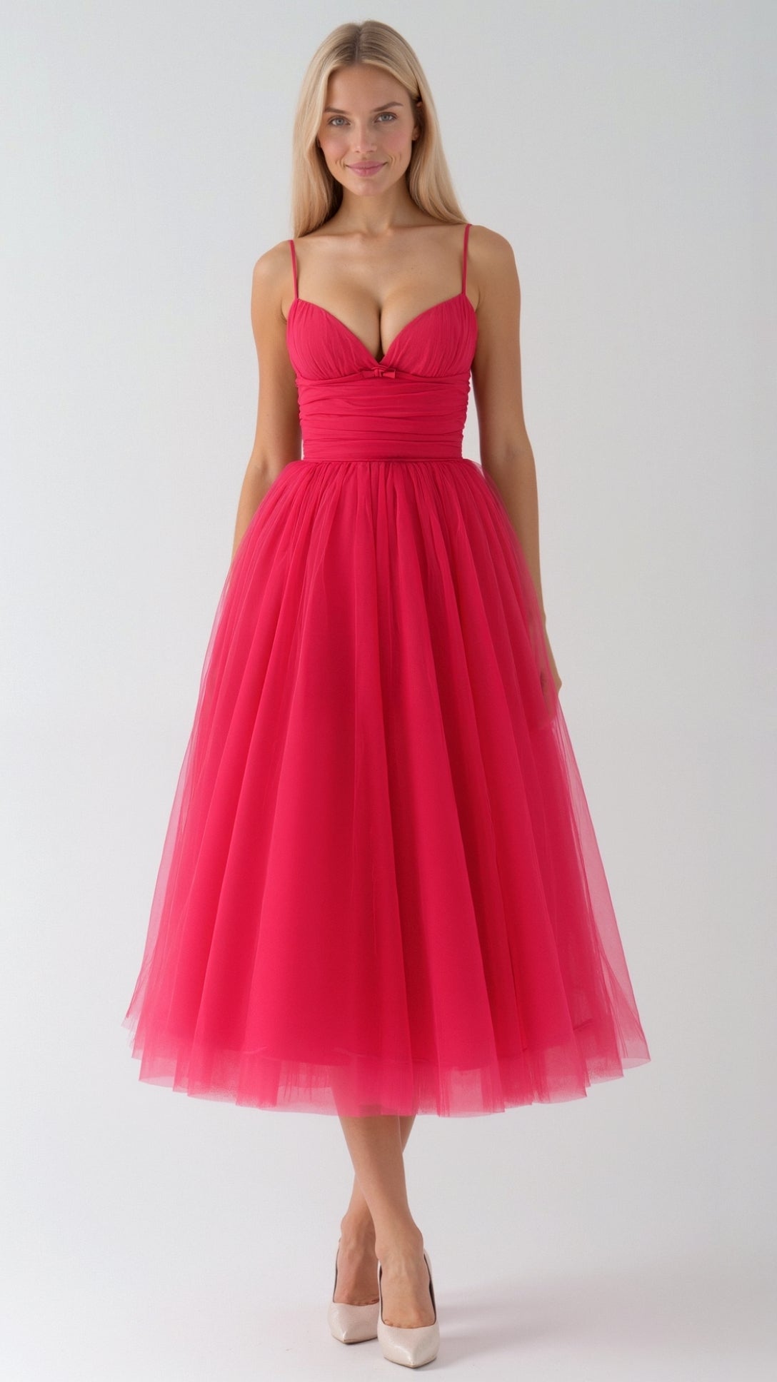 Calista Tulle Midi Dress