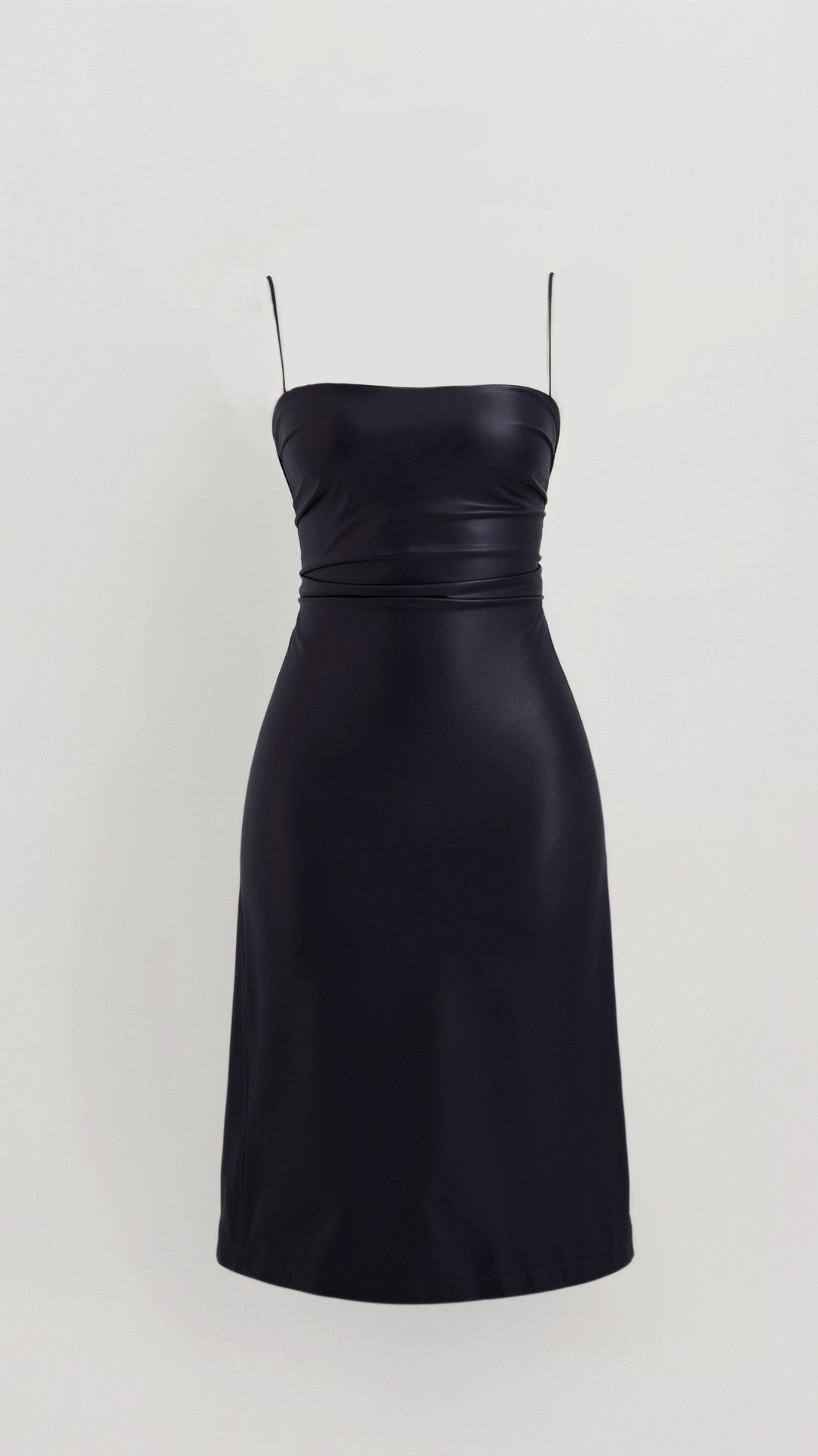 Camellia Midi Vegan Leather Slip Dress
