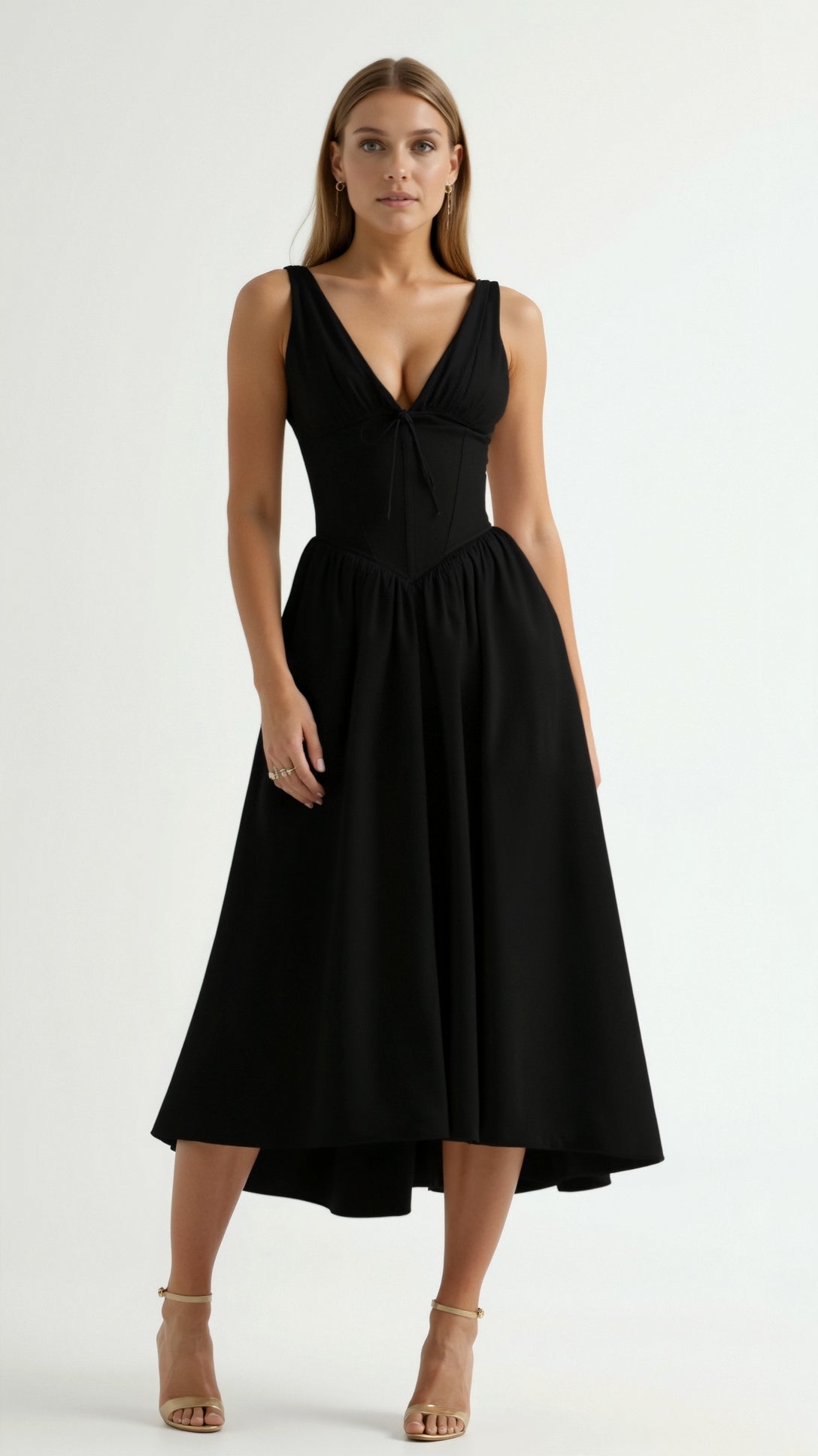 Cassiopeia Midi Plunge Dress