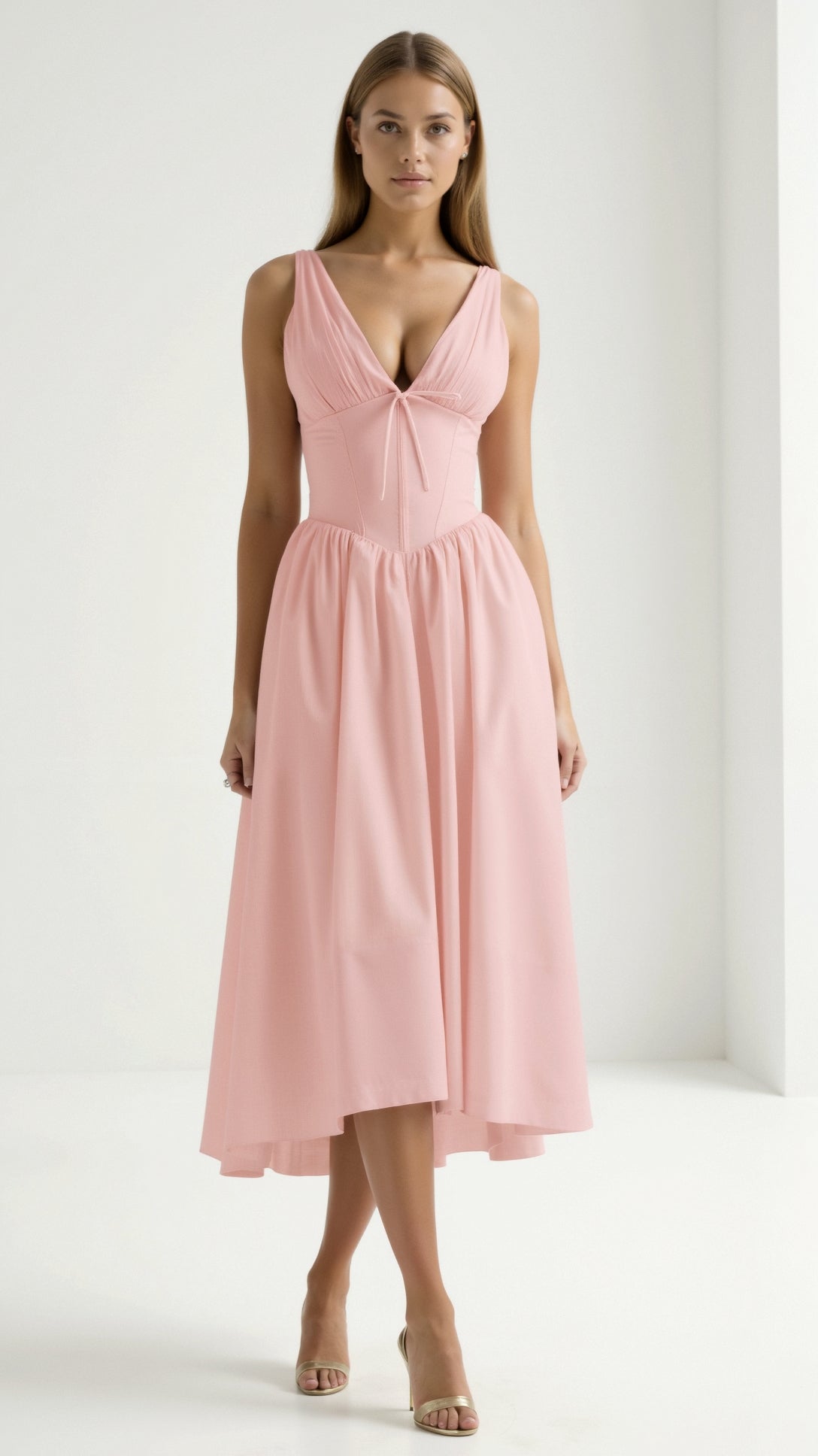 Cassiopeia Midi Plunge Dress