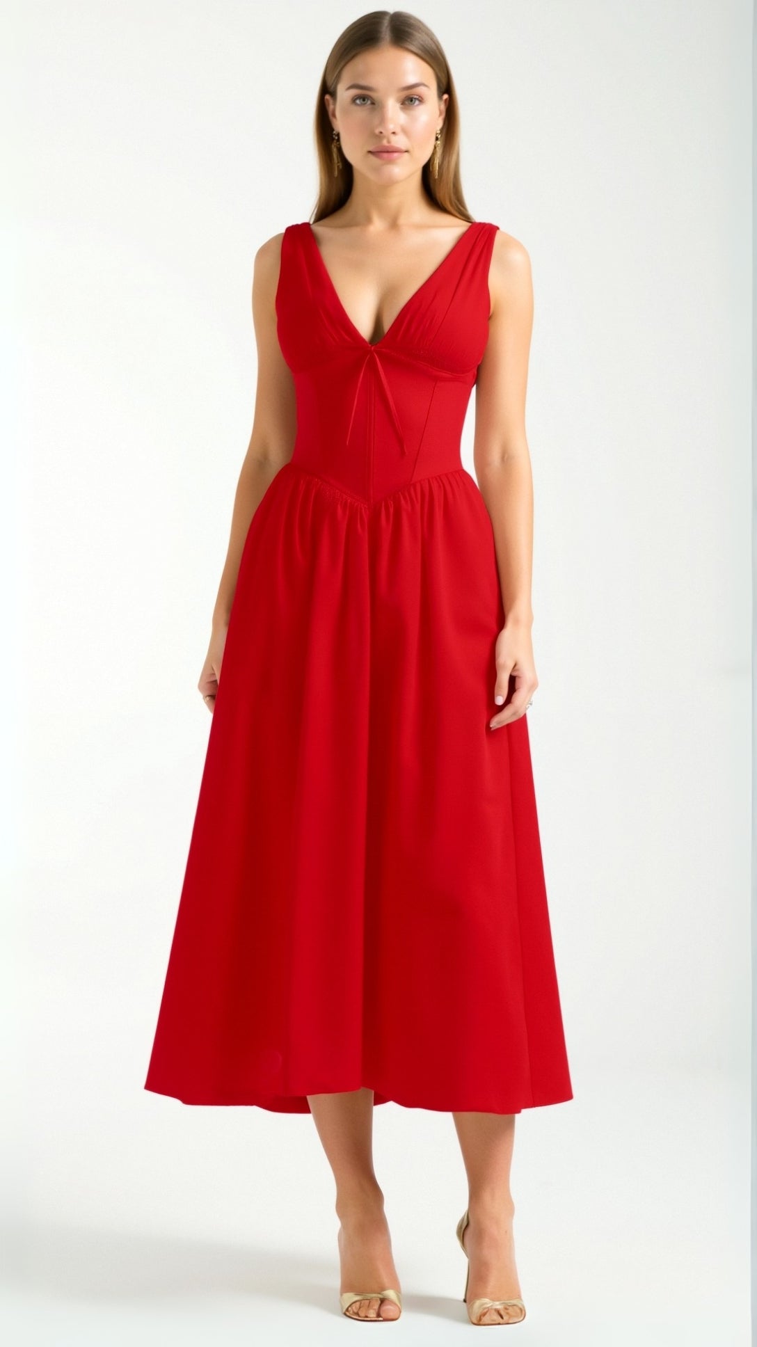 Cassiopeia Midi Plunge Dress