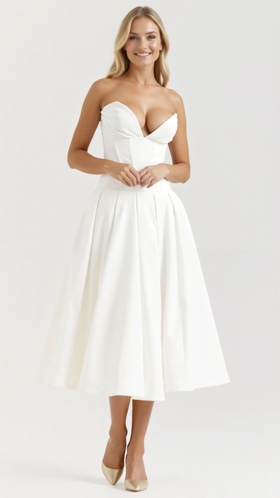 Celestia Strapless Midi Dress
