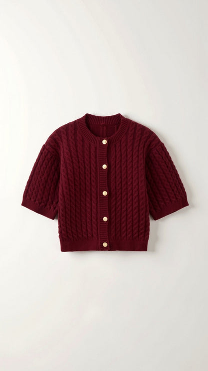Faith Cropped Knitted Cardigan
