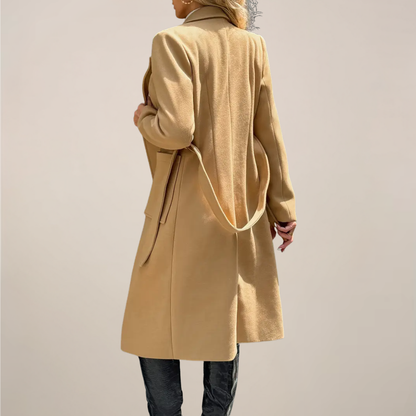 Women’s Belted Long Coat – Elegant Tailored Outerwear for Autumn & Winter
