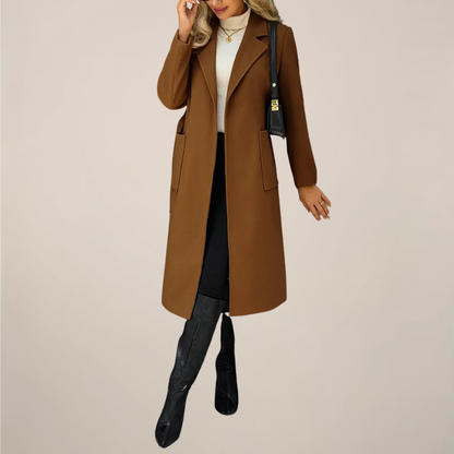 Women’s Belted Long Coat – Elegant Tailored Outerwear for Autumn & Winter