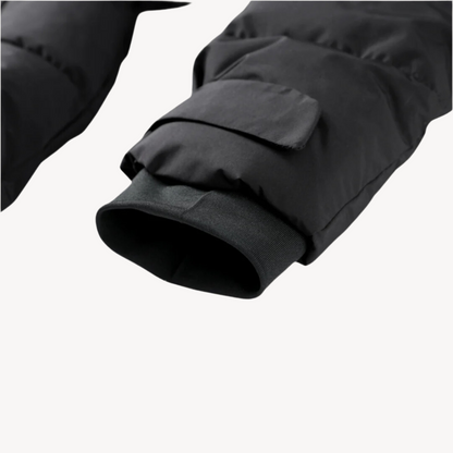 Women’s Black Puffer Jacket – Belted, Water-Resistant, Insulated
