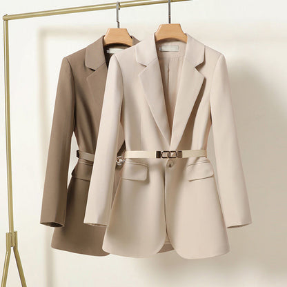 Women's Elegant Tailored Blazer with Belt
