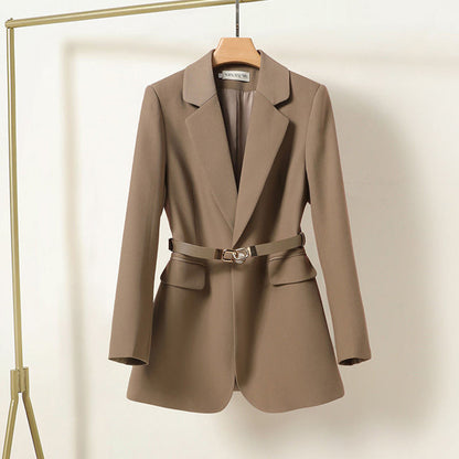 Women's Elegant Tailored Blazer with Belt
