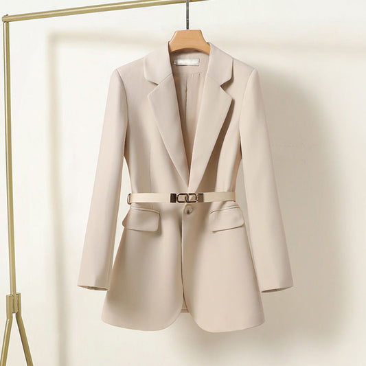 Women's Elegant Tailored Blazer with Belt