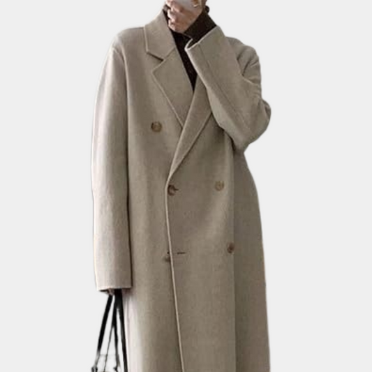 Women’s Long Winter Coat – Double-Breasted Oversized Style