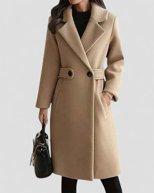 Women’s Maxi Coat with Lapel Collar – All-Season Elegance
