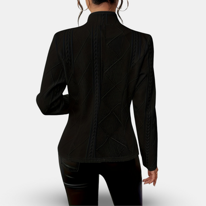 Women’s Textured Blazer – Tailored Fit with Geometric Detailing