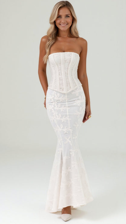 Anastasia Corset Lace Maxi Dress