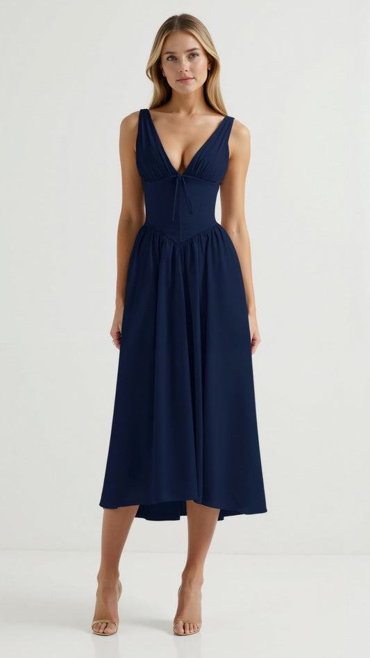 Cassiopeia Midi Plunge Dress