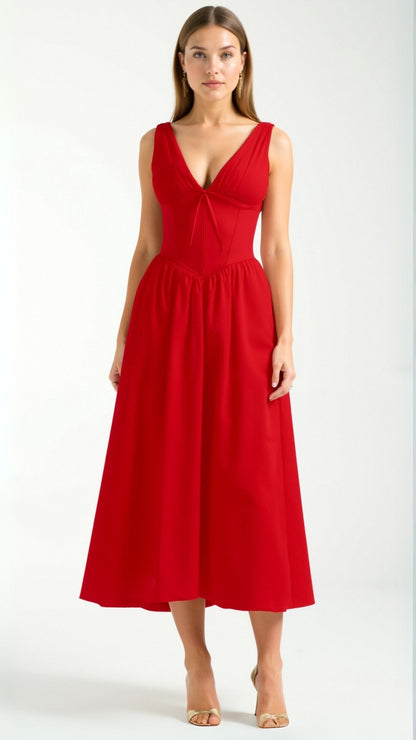 Cassiopeia Midi Plunge Dress