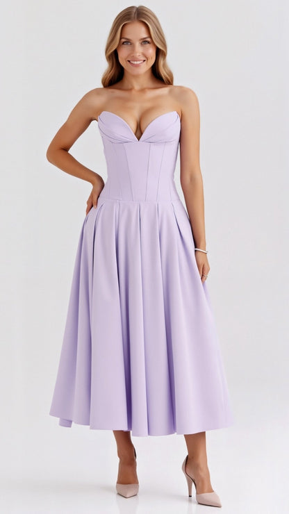 Celestia Strapless Midi Dress