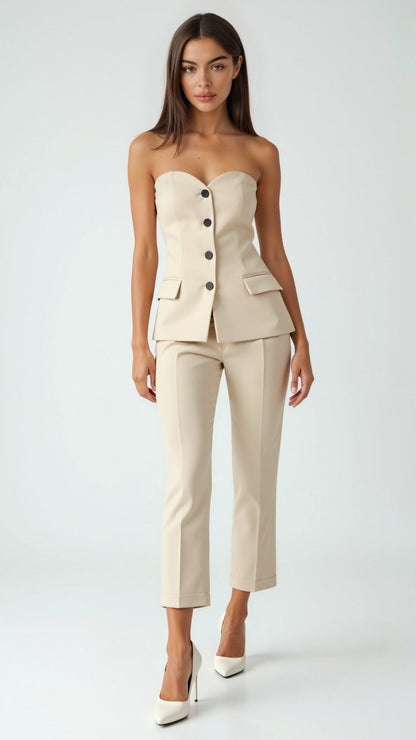 Fiona Strapless Blazer Top