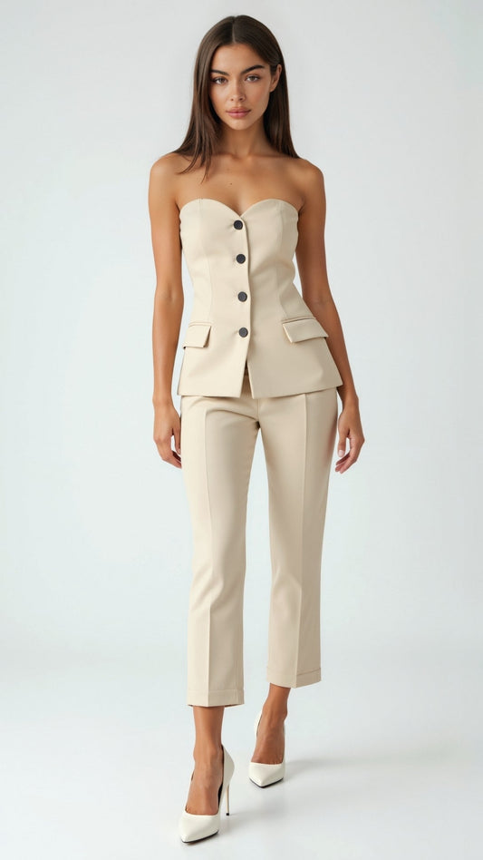 Fiona Strapless Blazer Top