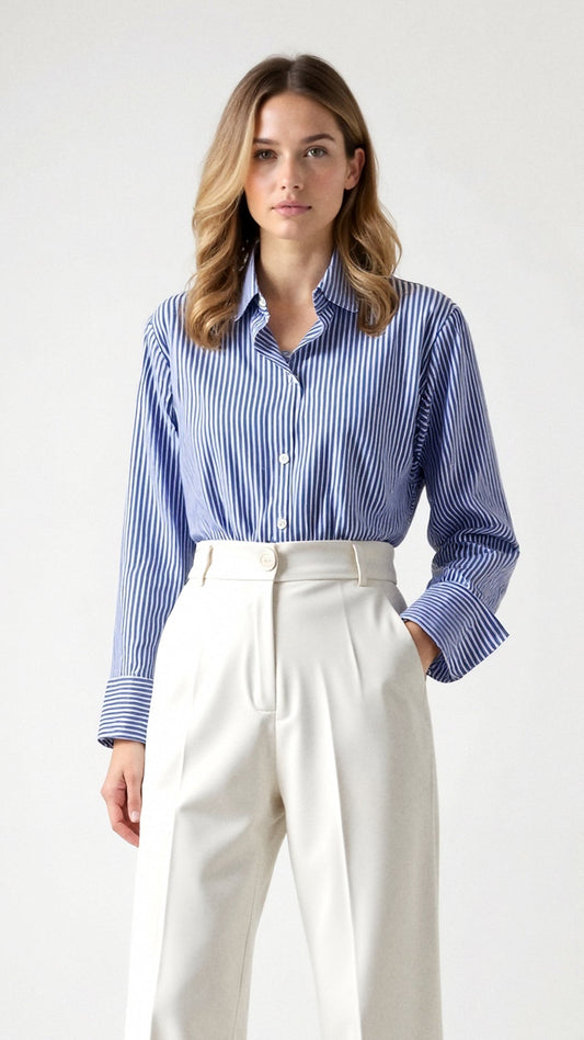 Juliana Striped Long Sleeve Blouse