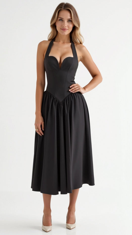 Katarina Halter Midi Dress